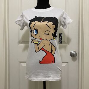 NEW Betty Boop Graphic T-Shirt Popular Sports Youth Large Women's X-Small XS NWT